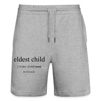 Eldest Child | Ältestes Kind Definition Dictionary - Stanley/Stella Unisex Bio Joggingshorts Trainer  - Grau meliert - Vorne - Nik (191cm) & Marisol (170cm)