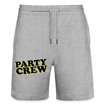Party Crew - Stanley/Stella Trainer Unisex Organic Jogging Shorts - heather grey - Front - Nik (191cm) & Marisol (170cm)