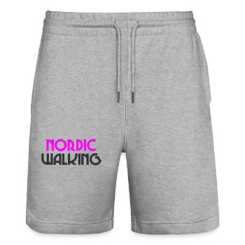 Nordic Walking - Sport - Ausdauersprt - Gehen - Stanley/Stella Unisex Bio Joggingshorts Trainer  - Grau meliert - Vorne - Nik (191cm) & Marisol (170cm)