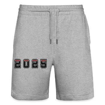 Année 2025 - Short de jogging bio TRAINER Stanley/Stella unisexe - gris chiné - Devant - Nik (191cm) & Marisol (170cm)