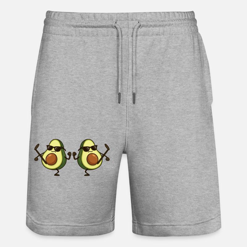 Avocado Karate 2 - Stanley/Stella Trainer Unisex Organic Jogging Shorts - heather grey