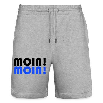 Moin Spruch - Stanley/Stella Unisex Bio Joggingshorts Trainer  - Grau meliert - Vorne - Nik (191cm) & Marisol (170cm)