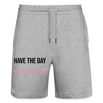 I’m Not Rude – You’re Just Soft Sarcastic Quote K - Stanley/Stella Trainer Unisex Organic Jogging Shorts - heather grey - Front - Nik (191cm) & Marisol (170cm)