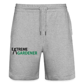 Jardin - Short de jogging bio TRAINER Stanley/Stella unisexe - gris chiné - Devant - Nik (191cm) & Marisol (170cm)