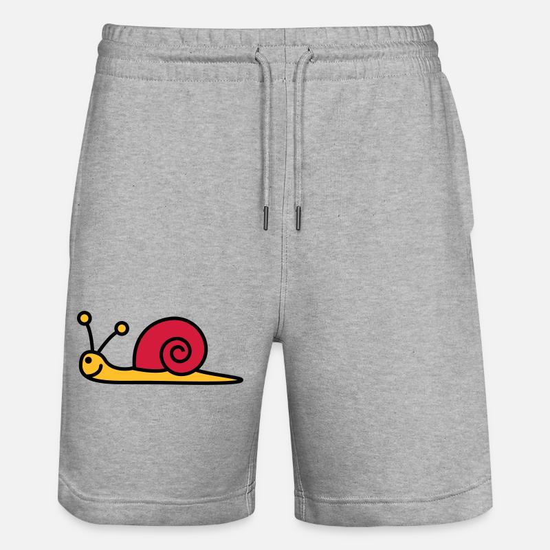 schnecke_3c - Stanley/Stella Unisex Bio Joggingshorts Trainer  - Grau meliert
