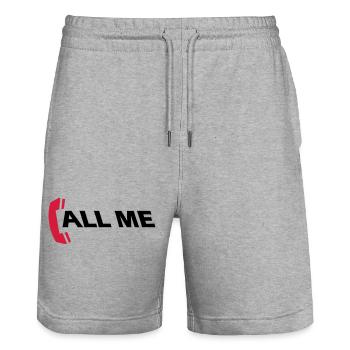 call_me_2c - Stanley/Stella Unisex Bio Joggingshorts Trainer  - Grau meliert - Vorne - Nik (191cm) & Marisol (170cm)