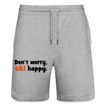 2541614 15427735 ski - Short de jogging bio TRAINER Stanley/Stella unisexe - gris chiné - Devant - Nik (191cm) & Marisol (170cm)