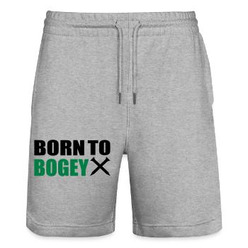 2541614 113721154 golf - Stanley/Stella Trainer Unisex Organic Jogging Shorts - heather grey - Front - Nik (191cm) & Marisol (170cm)