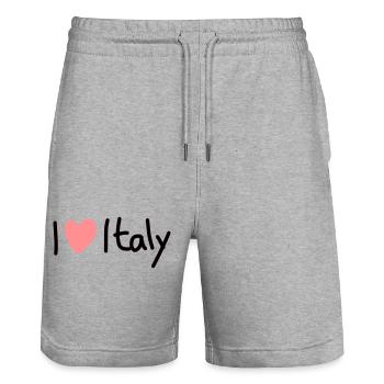 I love Italy - Stanley/Stella Unisex Bio Joggingshorts Trainer  - Grau meliert - Vorne - Nik (191cm) & Marisol (170cm)