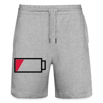 Akku leer - Stanley/Stella Unisex Bio Joggingshorts Trainer  - Grau meliert - Vorne - Nik (191cm) & Marisol (170cm)