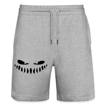 boese monster eyes mouthfaehrlich comic cartoon - Stanley/Stella Trainer Unisex Organic Jogging Shorts - heather grey - Front - Nik (191cm) & Marisol (170cm)