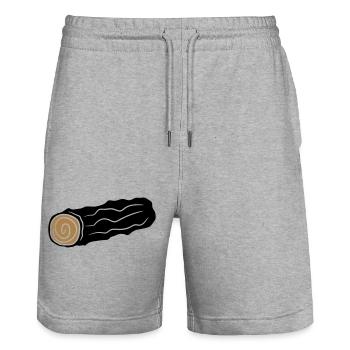 baumstamm holz stock feuerholz huette holzscheit r - Stanley/Stella Unisex Bio Joggingshorts Trainer  - Grau meliert - Vorne - Nik (191cm) & Marisol (170cm)