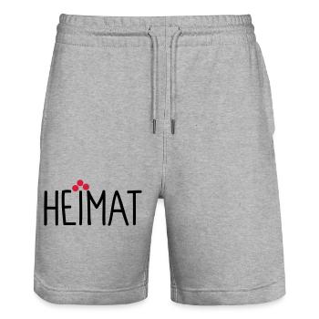 Heimat - Stanley/Stella Unisex Bio Joggingshorts Trainer  - Grau meliert - Vorne - Nik (191cm) & Marisol (170cm)