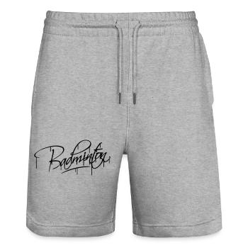 Badminton Graffiti Design - Stanley/Stella Unisex Bio Joggingshorts Trainer  - Grau meliert - Vorne - Nik (191cm) & Marisol (170cm)