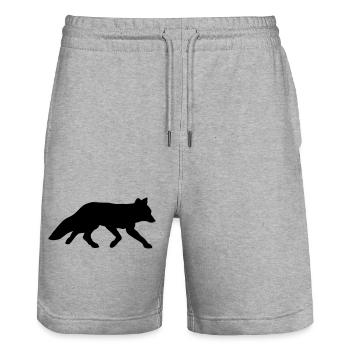 rotfuchs red fox clever schlauer smarter wildnis - Short de jogging bio TRAINER Stanley/Stella unisexe - gris chiné - Devant - Nik (191cm) & Marisol (170cm)