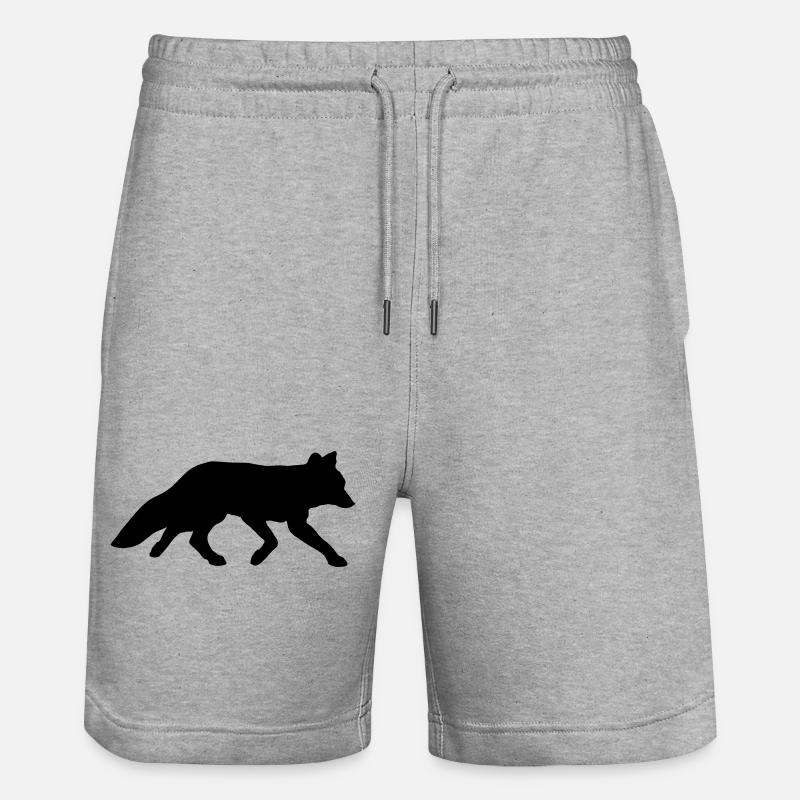 rotfuchs red fox clever schlauer smarter wildnis - Stanley/Stella Unisex Bio Joggingshorts Trainer  - Grau meliert