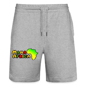 Afrique - Afrique - Afrique - Mama Africa - Short de jogging bio TRAINER Stanley/Stella unisexe - gris chiné - Devant - Nik (191cm) & Marisol (170cm)