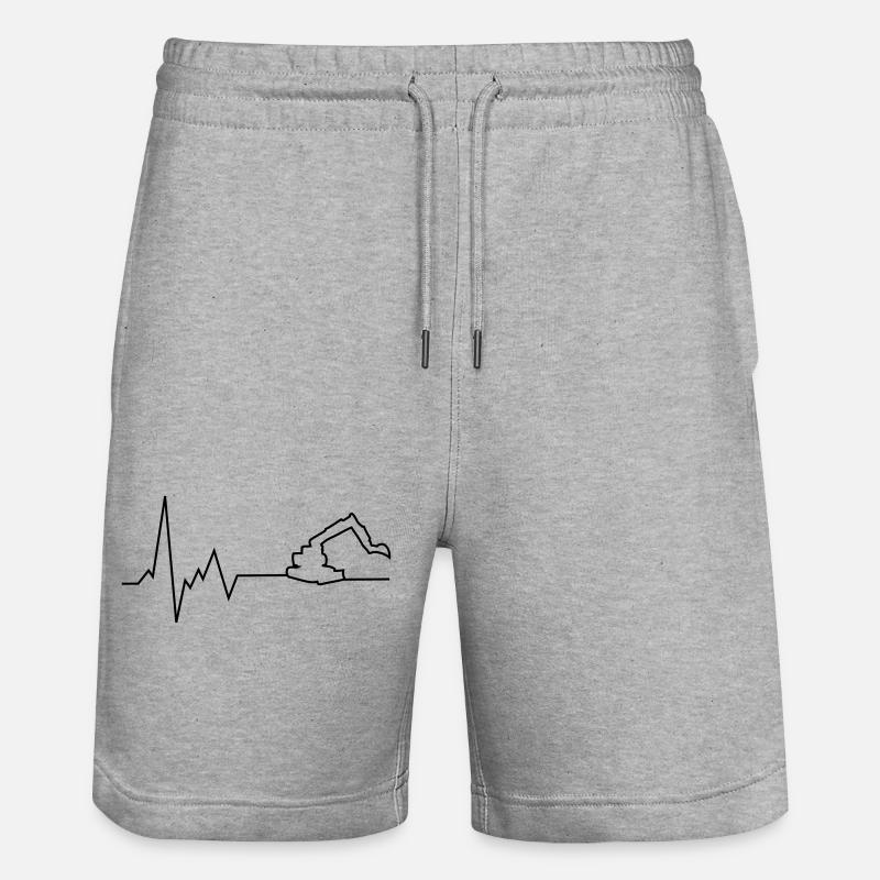 Excavatrice Heartbeat - Short de jogging bio TRAINER Stanley/Stella unisexe - gris chiné