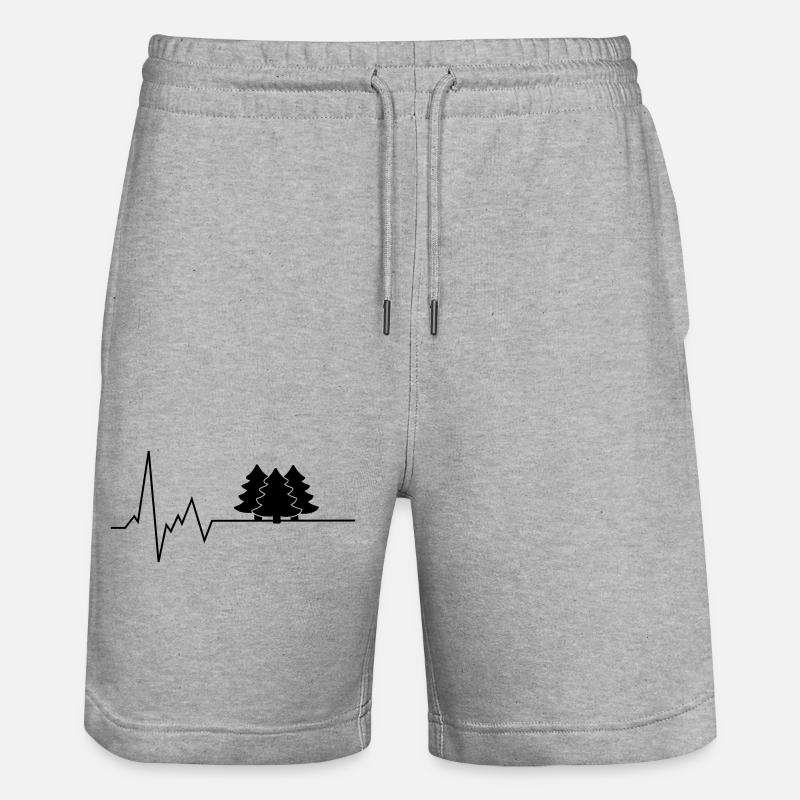herzschlag wald - Stanley/Stella Unisex Bio Joggingshorts Trainer  - Grau meliert