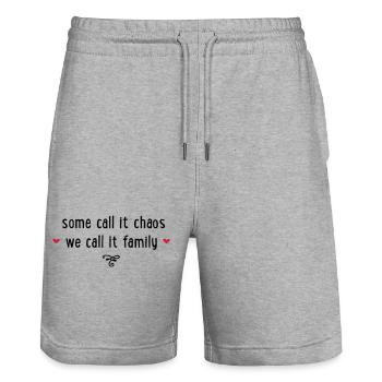 FAMILY - Stanley/Stella Unisex Bio Joggingshorts Trainer  - Grau meliert - Vorne - Nik (191cm) & Marisol (170cm)