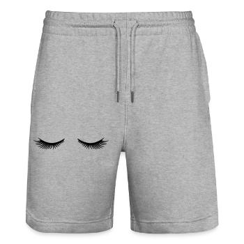 Cils - Short de jogging bio TRAINER Stanley/Stella unisexe - gris chiné - Devant - Nik (191cm) & Marisol (170cm)