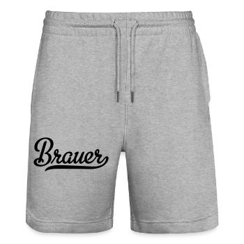 Brauer - Stanley/Stella Unisex Bio Joggingshorts Trainer  - Grau meliert - Vorne - Nik (191cm) & Marisol (170cm)