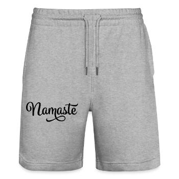 namaste - Short de jogging bio TRAINER Stanley/Stella unisexe - gris chiné - Devant - Nik (191cm) & Marisol (170cm)