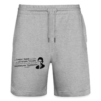 Franz Kafka | Citer la métamorphose Gregor Samsa - Short de jogging bio TRAINER Stanley/Stella unisexe - gris chiné - Devant - Nik (191cm) & Marisol (170cm)