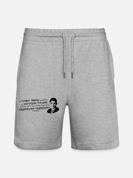 Franz Kafka | Cytuj Metamorfoza Gregor Samsa - Ekologiczne spodenki dresowe typu unisex Stanley/Stella Trainer - szary melanż