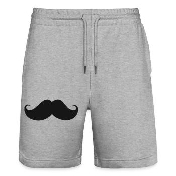 Schnauzer moustache cadeau style barbe barbu - Short de jogging bio TRAINER Stanley/Stella unisexe - gris chiné - Devant - Nik (191cm) & Marisol (170cm)