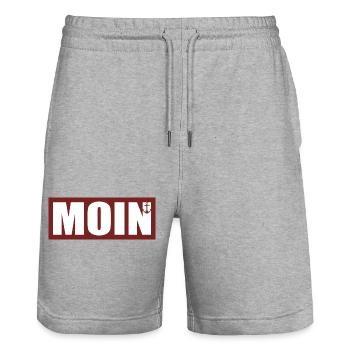 MOIN - Norddeutsch - Stanley/Stella Unisex Bio Joggingshorts Trainer  - Grau meliert - Vorne - Nik (191cm) & Marisol (170cm)
