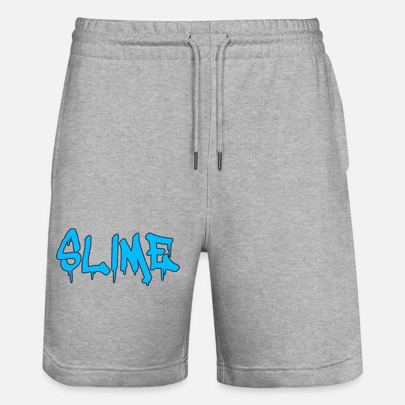 Bleu Slime - Short de jogging bio TRAINER Stanley/Stella unisexe - gris chiné