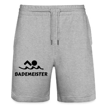 Bademeister Schwimmer Lifeguard - Stanley/Stella Unisex Bio Joggingshorts Trainer  - Grau meliert - Vorne - Nik (191cm) & Marisol (170cm)
