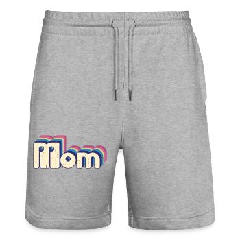 Mama Cool Retro Muttertag Geschenkidee für Mama - Stanley/Stella Unisex Bio Joggingshorts Trainer  - Grau meliert - Vorne - Nik (191cm) & Marisol (170cm)