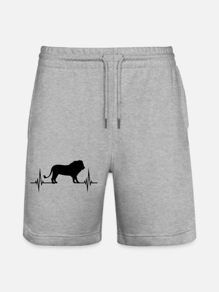 Pulse Male Lion - Stanley/Stella Trainer Unisex Organic Jogging Shorts - heather grey
