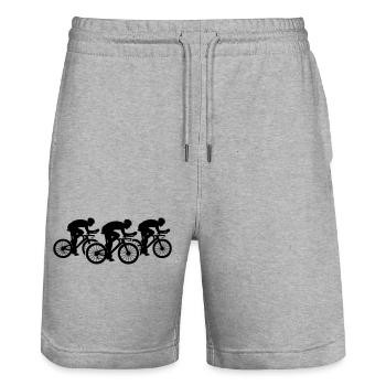 Team Triathlon Fahrrad - Stanley/Stella Unisex Bio Joggingshorts Trainer  - Grau meliert - Vorne - Nik (191cm) & Marisol (170cm)