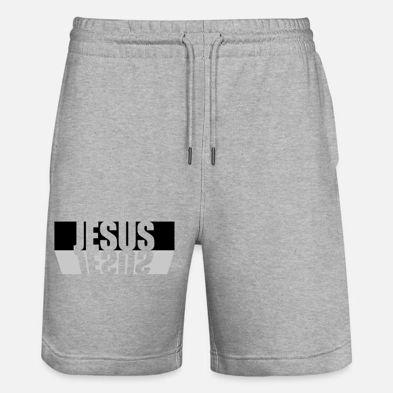Faisceau de réflexion Jésus - Short de jogging bio TRAINER Stanley/Stella unisexe - gris chiné