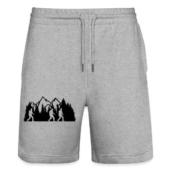 Team 3 wandering - Stanley/Stella Trainer Unisex Organic Jogging Shorts - heather grey - Front - Nik (191cm) & Marisol (170cm)