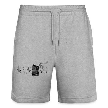 Heart Palpitations Instrument Accordion - Stanley/Stella Trainer Unisex Organic Jogging Shorts - heather grey - Front - Nik (191cm) & Marisol (170cm)
