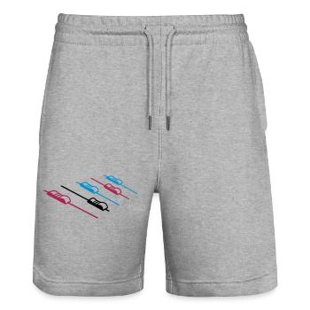 DJ Music Mixer - Stanley/Stella Trainer Unisex Organic Jogging Shorts - heather grey - Front - Nik (191cm) & Marisol (170cm)