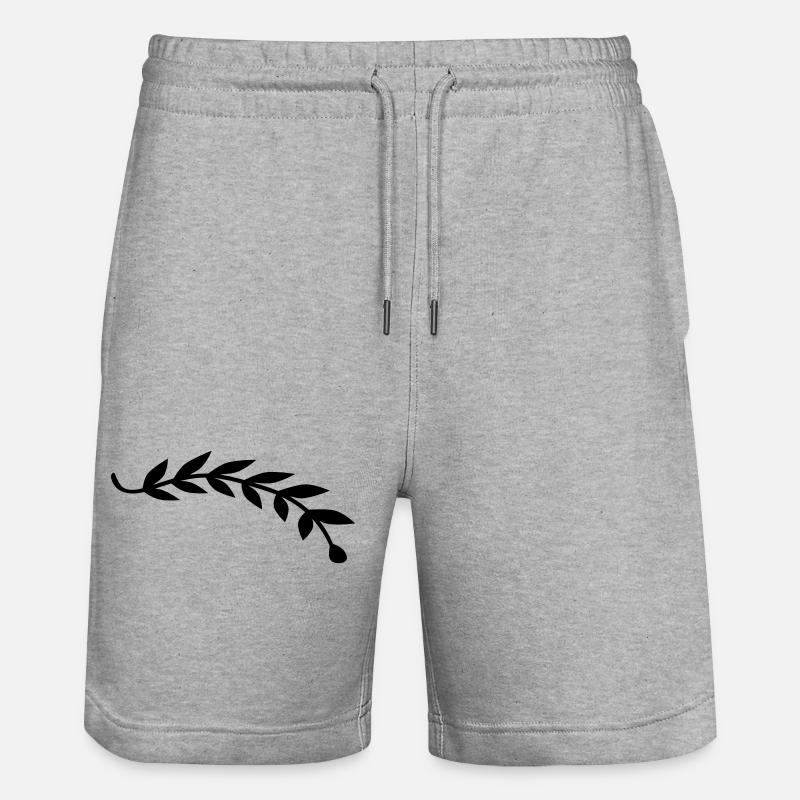 Lorbeerblatt Pflanze Ast - Stanley/Stella Unisex Bio Joggingshorts Trainer  - Grau meliert