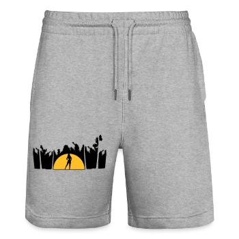 Palm Hot Girl - Stanley/Stella Trainer Unisex Organic Jogging Shorts - heather grey - Front - Nik (191cm) & Marisol (170cm)