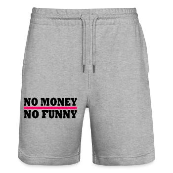 No money no funny - Short de jogging bio TRAINER Stanley/Stella unisexe - gris chiné - Devant - Nik (191cm) & Marisol (170cm)