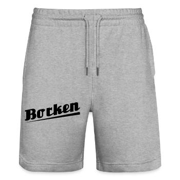 Borken - Textdesign mit Stadtnamen - Stanley/Stella Unisex Bio Joggingshorts Trainer  - Grau meliert - Vorne - Nik (191cm) & Marisol (170cm)