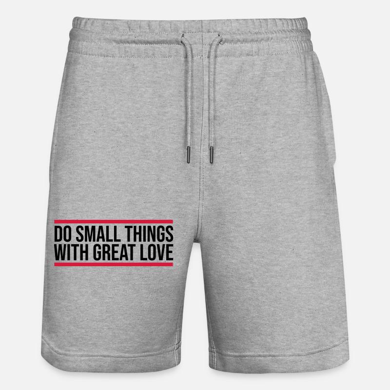Zitat do small things - Stanley/Stella Unisex Bio Joggingshorts Trainer  - Grau meliert