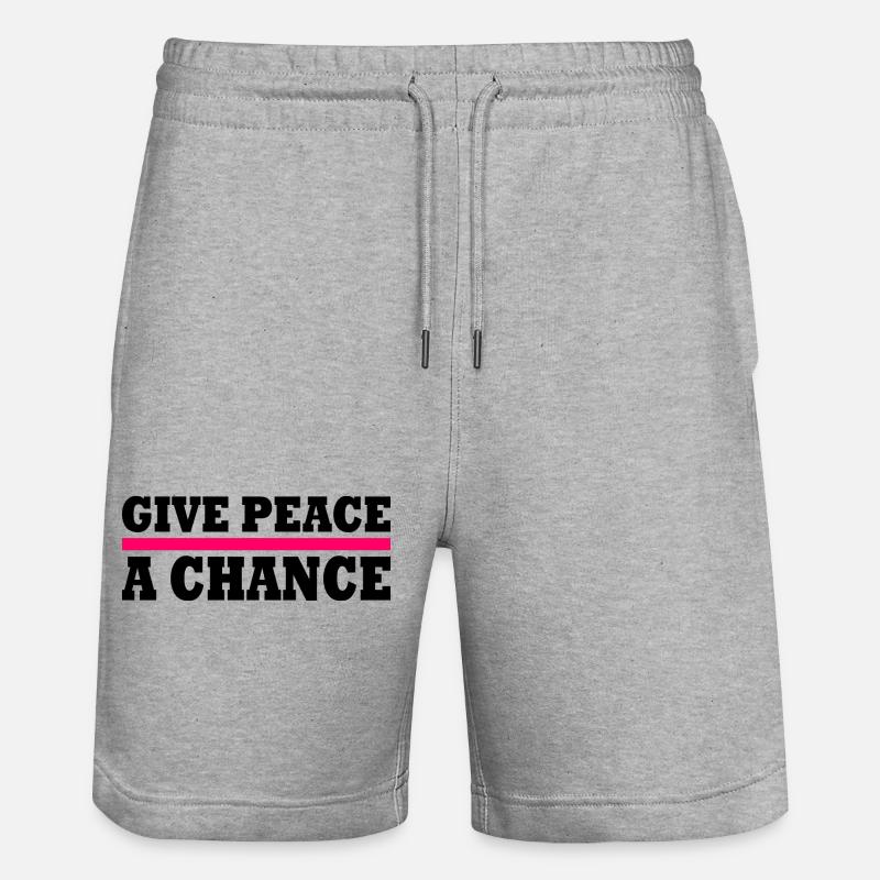 Give peace a chance - Short de jogging bio TRAINER Stanley/Stella unisexe - gris chiné