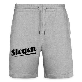 Siegen - Textdesign mit Stadtnamen - Stanley/Stella Unisex Bio Joggingshorts Trainer  - Grau meliert - Vorne - Nik (191cm) & Marisol (170cm)