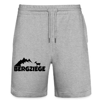 Bergziege Lustig Wandern Erzgebirge - Stanley/Stella Unisex Bio Joggingshorts Trainer  - Grau meliert - Vorne - Nik (191cm) & Marisol (170cm)