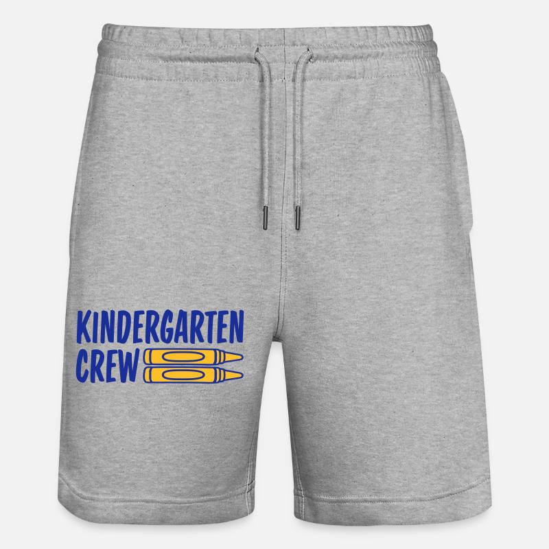Kindergarten Crew Buntstift Team - Stanley/Stella Unisex Bio Joggingshorts Trainer  - Grau meliert