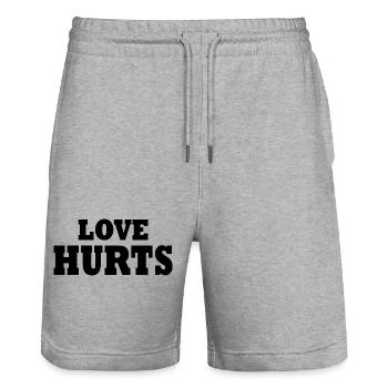 Love hurts - Short de jogging bio TRAINER Stanley/Stella unisexe - gris chiné - Devant - Nik (191cm) & Marisol (170cm)